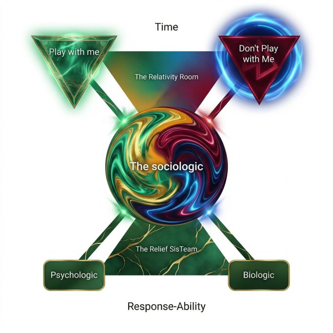 Grafik mit bunten Symbolen und Text, die Konzepte von Zeit und Verantwortung darstellen.